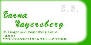 barna mayersberg business card